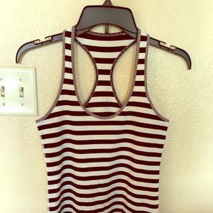 Lulu lemon black and white stripe tank top